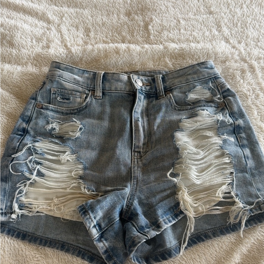 American Eagle Outfitters Ripped Blue Jean Shorts